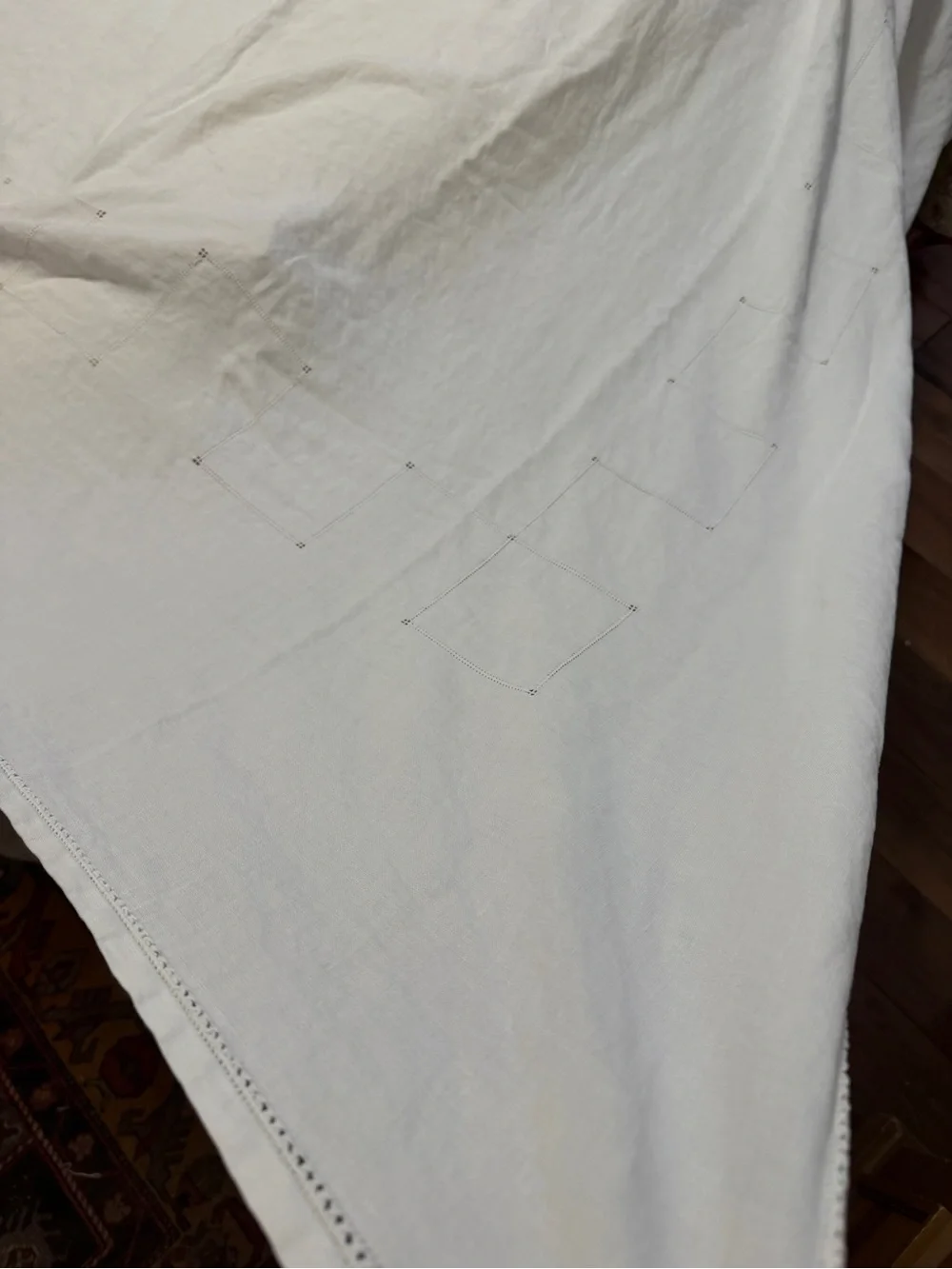 Vintage White Dining Table Linen - Soft Cotton Napkin